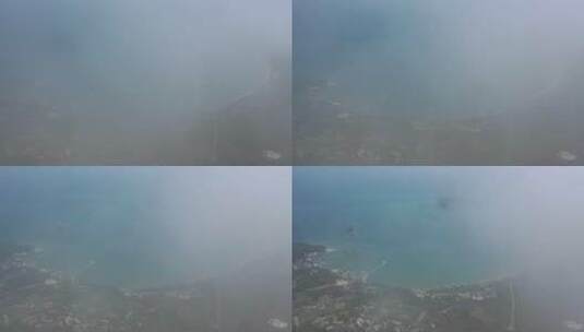 穿过云雾看到广西涠洲岛岛屿高清在线视频素材下载