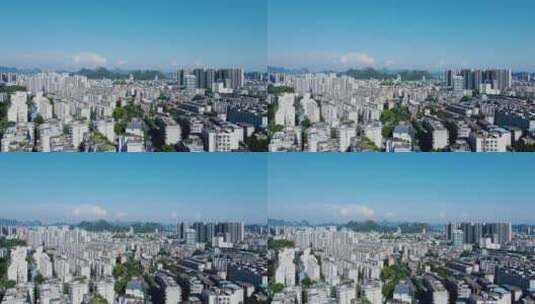 小县城老城区城市建筑航拍风景风光高清在线视频素材下载