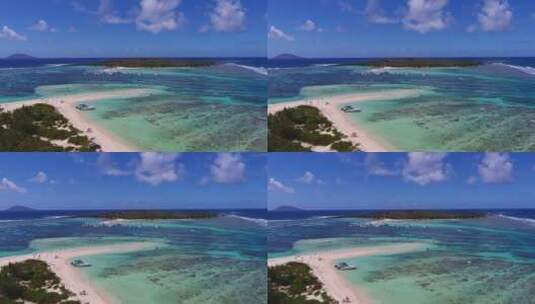 毛里求斯碧海蓝天海岛风光航拍高清在线视频素材下载