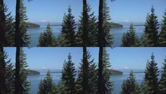 湖周边的美丽景观高清在线视频素材下载
