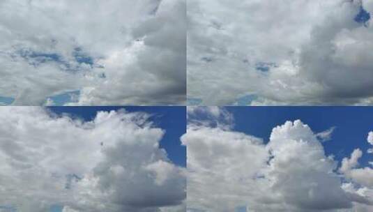 深蓝天空大面积云彩白云流动云层高清在线视频素材下载