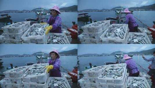 疍家渔排 地面拍摄高清在线视频素材下载