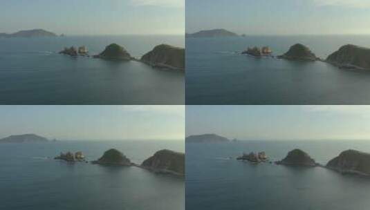 半岛上的岩石小岛高清在线视频素材下载
