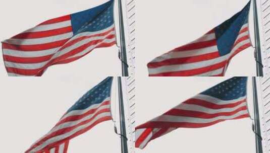 飘扬的美国国旗高清在线视频素材下载