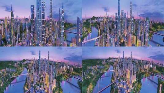 未来城市发展与繁华12高清在线视频素材下载