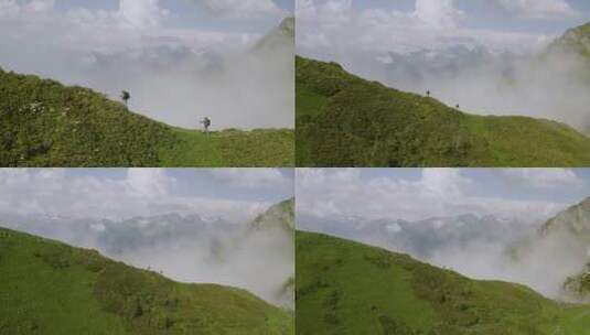 旅游 徒步 登山 爬山 自然风光高清在线视频素材下载