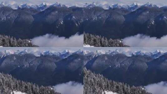 俯瞰远处的雪山和山脉高清在线视频素材下载