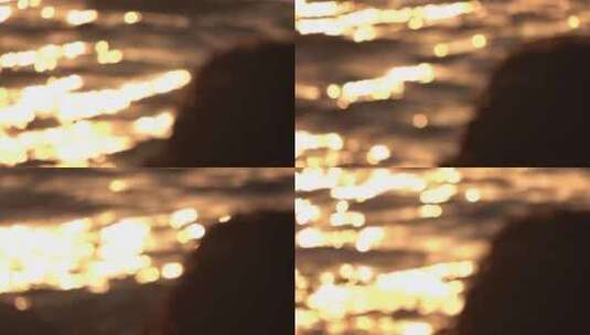 夕阳大海剪影虚化光斑高清在线视频素材下载