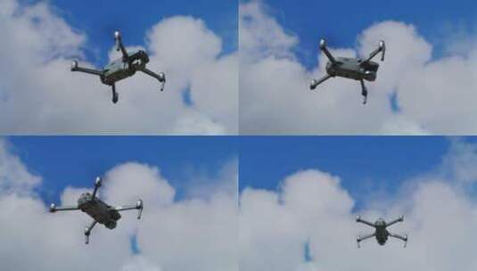 无人机在户外飞行的特写视图高清在线视频素材下载