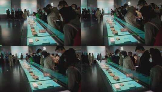 湖南省博物馆参观游览的人高清在线视频素材下载