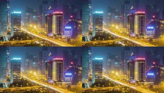 北京夜晚城市交通高清在线视频素材下载