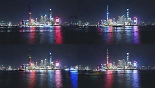 上海陆家嘴金融城东方明珠外滩夜景灯光秀高清在线视频素材下载