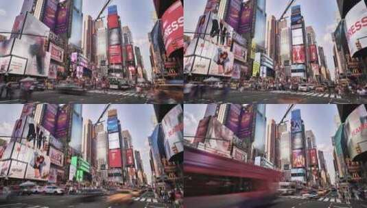 美国时代广场街景延时高清在线视频素材下载