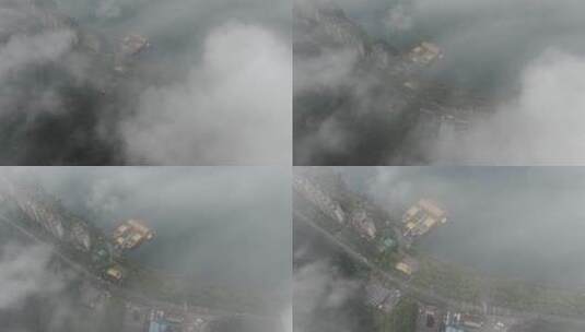 航拍杭州淳安千岛湖云海云雾4K高清在线视频素材下载