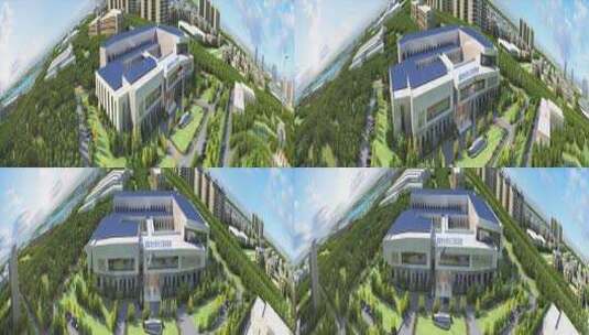 05三维园区规划建筑漫游动画高清在线视频素材下载