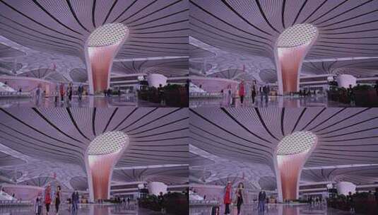 4k高清相机摄北京大兴机场侯机厅高清在线视频素材下载