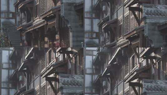 贵州茅台镇木楼木雕木房子老建筑杨柳湾景区高清在线视频素材下载