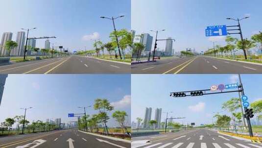 白天杭州市观澜路车头行车空镜高清在线视频素材下载