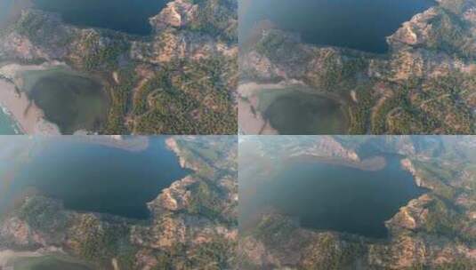 航拍山脉湖泊高清在线视频素材下载