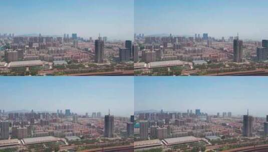 4k航拍山东日照东港区城市高清在线视频素材下载