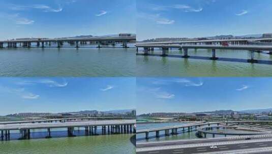 青岛胶州湾跨海大桥航拍高清在线视频素材下载