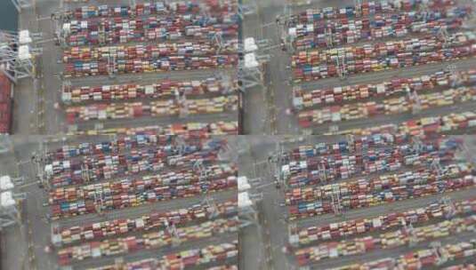 港口堆积的集装箱高清在线视频素材下载