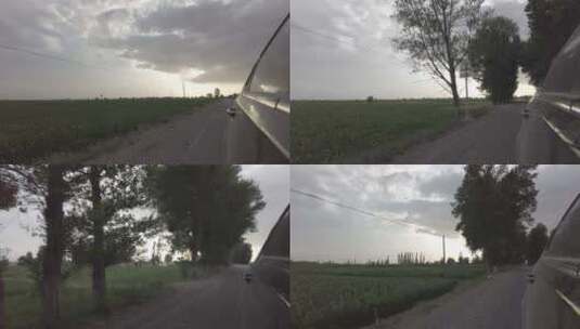 夏天汽车行驶在西北农村道路上高清在线视频素材下载