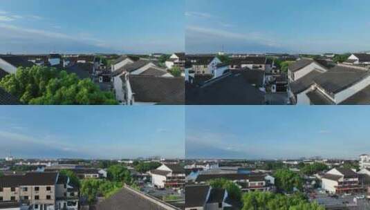 同里古镇清晨航拍高清在线视频素材下载