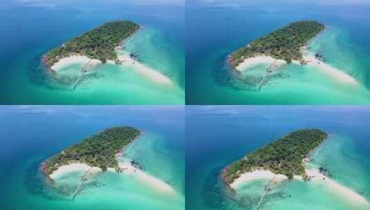 热带岛屿Koh Kham Trat泰国靠近Koh Mak泰国的热带岛屿鸟瞰图高清在线视频素材下载