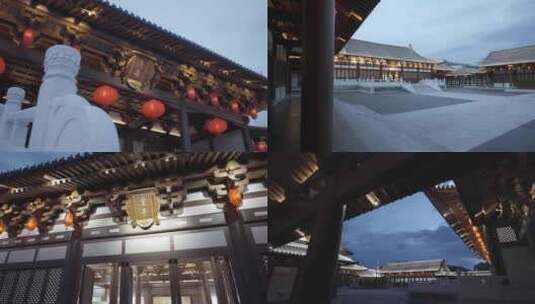 杭州南宋德寿宫古建筑夜景合集高清在线视频素材下载