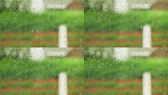 雨水从玻璃上滑下高清在线视频素材下载