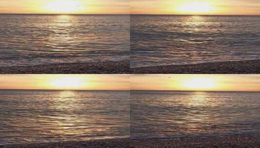 唯美的海边日落风光高清在线视频素材下载