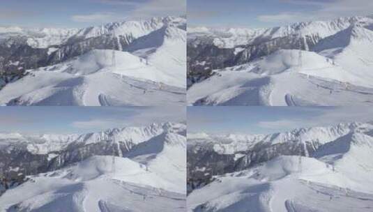 鸟瞰的一个滑雪胜地高清在线视频素材下载