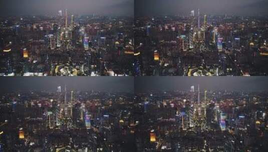 广州中轴线夜景俯瞰延时高清在线视频素材下载