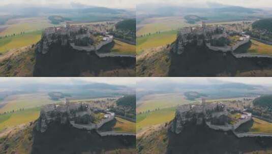 斯洛伐克斯皮斯基赫拉德古城堡高清在线视频素材下载