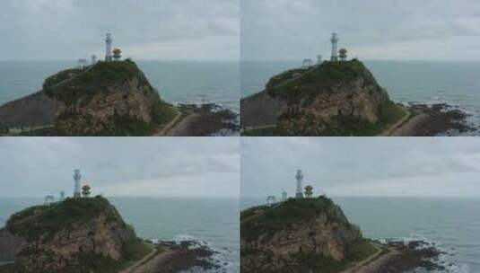 雨后初晴灯塔东方鱼鳞州海岸线航海导航03高清在线视频素材下载