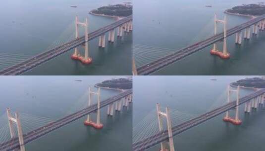 福州平潭海峡公铁大桥高清在线视频素材下载