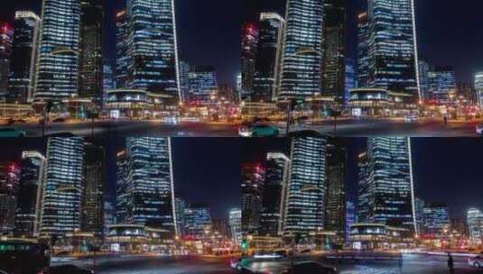 北京夜间人行横道时间推移高清在线视频素材下载