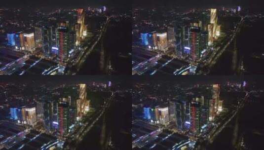 东莞南城总部基地夜景高清在线视频素材下载