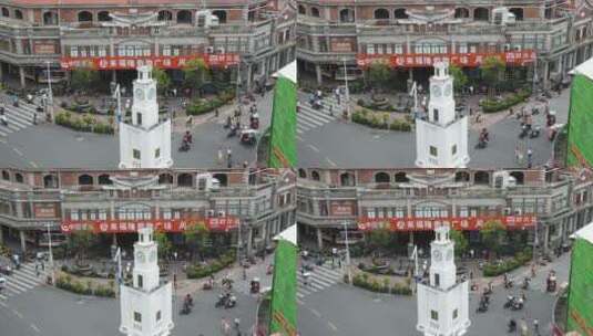 福建泉州古城地标钟楼航拍高清在线视频素材下载