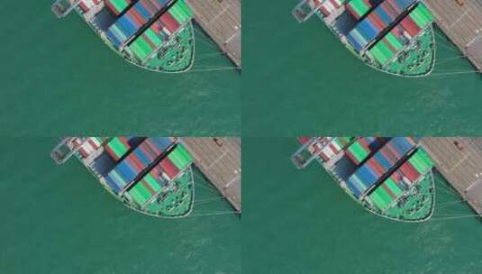 货港船运航拍高清在线视频素材下载