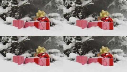 圣诞节和新年的降雪高清在线视频素材下载