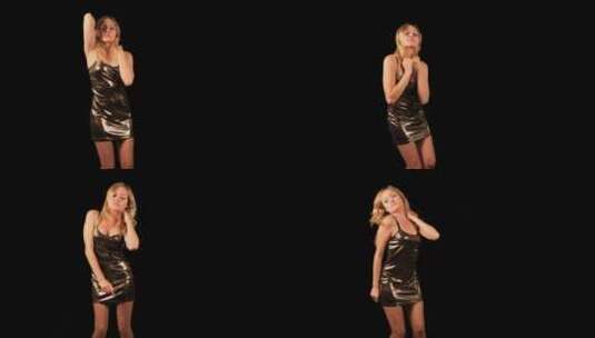 黑色背景前跳舞的女人高清在线视频素材下载