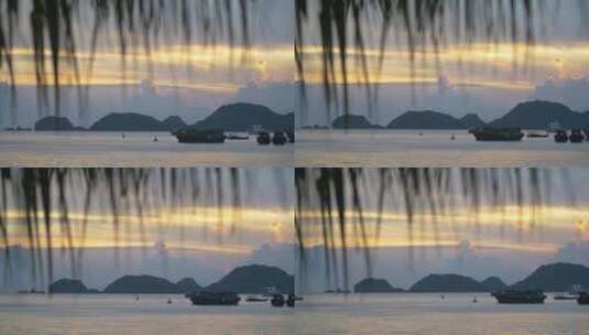 越南海港的日落镜头高清在线视频素材下载