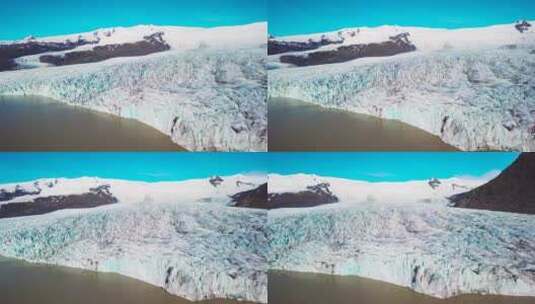 航拍冰川泻湖景观高清在线视频素材下载