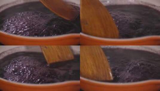 富含花青素的紫米粥高清在线视频素材下载