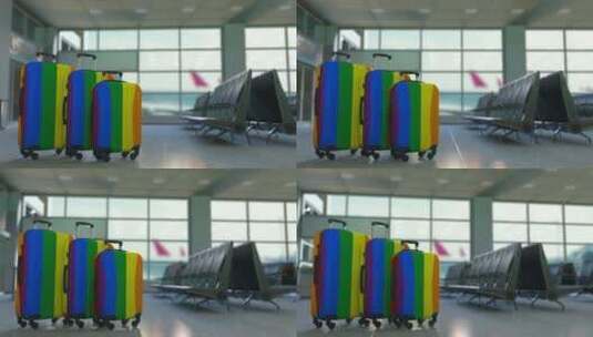 机场展示的行李箱高清在线视频素材下载