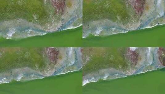 无人机航拍乌兰哈达火山群地址公园的湖泊高清在线视频素材下载