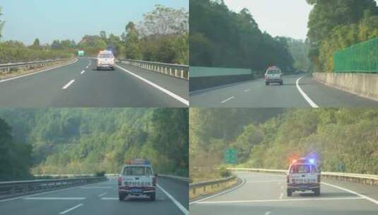 路政救援车交通执法车行驶在路上高速救援高清在线视频素材下载