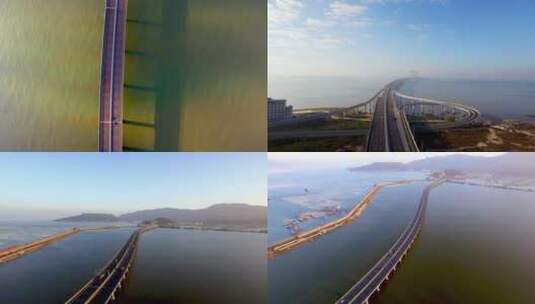 杭州湾 跨海大桥 桥梁工程 跨海通道 航拍高清在线视频素材下载
